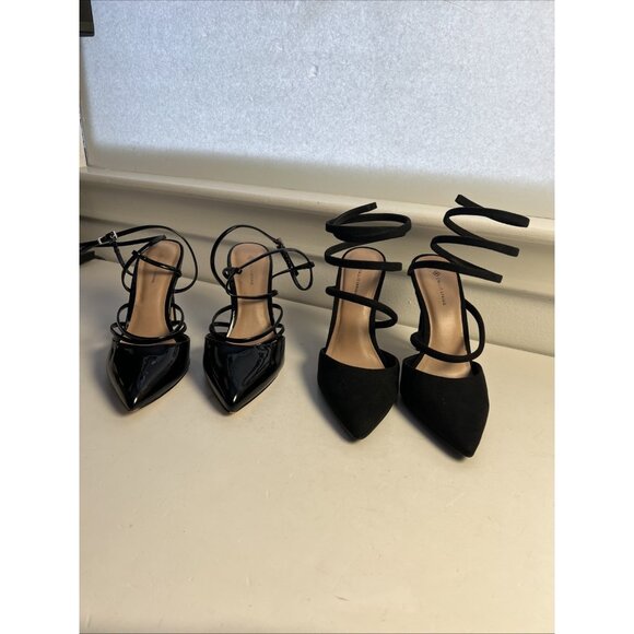 Call It Spring Shoes - Call It Spring Womens Set Of 2 Junellia And Manoe Dress Hees Size 6 Black